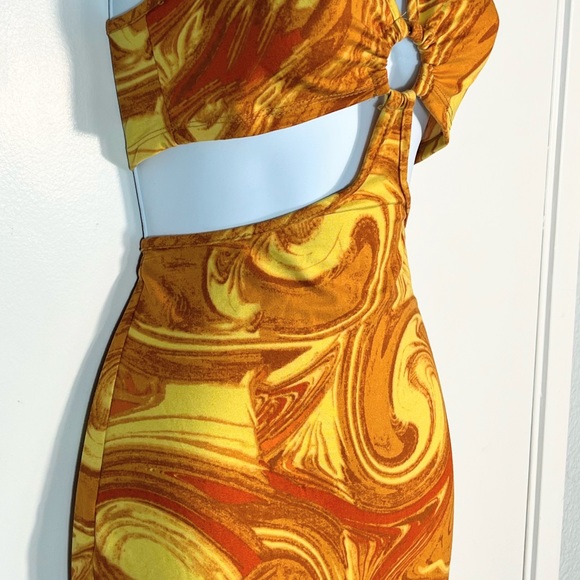 Orange marble o ring dress size small - Picture 3 of 4